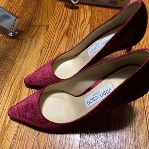 Jimmy Choo Romy 85 Suede Velvet Pumps